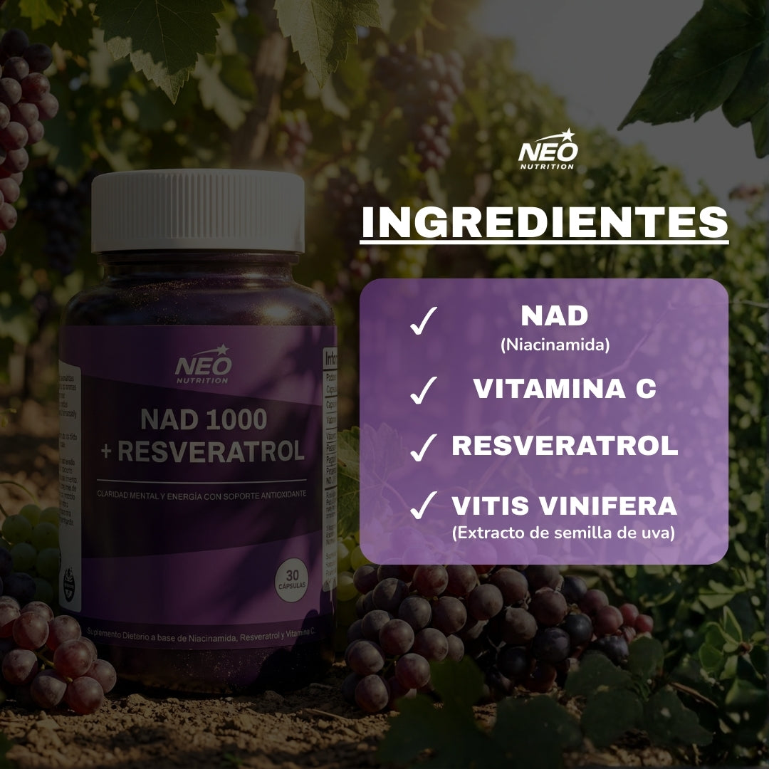 NAD+ Resveratrol – SUPLEMENTO ANTI EDAD